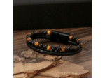 Bracelet homme œil de taureau et Onyx