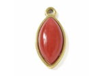 Pendentif pierre naturelle en acier or forme d'oeil de cheval