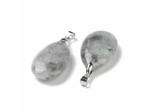Pendentif longue goutte labradorite claire naturelle