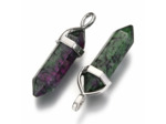 Pendentif rubis zoisite pointus à double terminaison