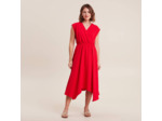 Robe évasée taille smockée