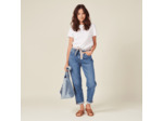 Jeans mom ceinture foulard