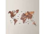 Carte du monde en bois 3D Oak M