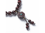 Bracelet bois de santal mala et breloque ohm