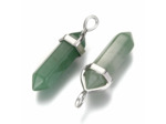 Pendentifs pointus en aventurine verte naturelle à double terminaison