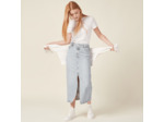 Jupe midi droite en jean