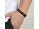 Bracelet homme oeil de taureau hématite & Onyx