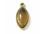 Pendentif pierre naturelle en acier or forme d'oeil de cheval