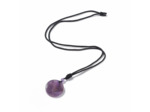 Collier améthyste avec fleur de vie gravé sur cordon