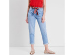Jeans mom ceinture foulard