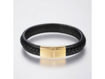 Bracelets en cuir tressé or