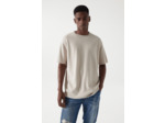 T-shirt. Coupe régulière. Beige. Encolure ronde. Manches courtes.