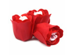 Boîtes de 3 Roses de Savon Boîte Coeur - Rouge
