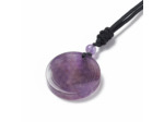 Collier améthyste avec fleur de vie gravé sur cordon