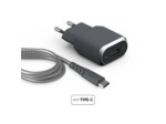 Kit chargeur secteur rapide + câble renforcé usb a vers usb c