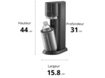 Machine à gazéifier sodastream duo noire pack 2 carafes en verre 1l + 2 bouteilles 1l
