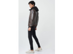 Veste en nappa à capuche amovible