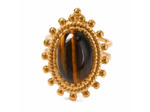 Bague Oeil de tigre forme ovale à plateau