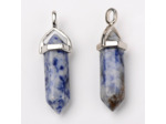 Pendentif pointu à double terminaison en sodalite naturel
