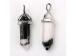 Pendentif pointu à double terminaison en jaspe zébre naturel