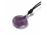 Collier améthyste avec fleur de vie gravé sur cordon