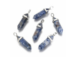 Pendentif pointu à double terminaison en sodalite naturel