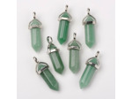 Pendentifs pointus en aventurine verte naturelle à double terminaison
