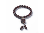 Bracelet bois de santal mala et breloque ohm