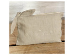 Trousse en Lin Brodée 'LOVE'