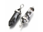Pendentif pointu à double terminaison en jaspe zébre naturel