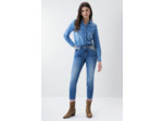 Jean Push In Secret Glamour cropped slim avec mélange de tweed