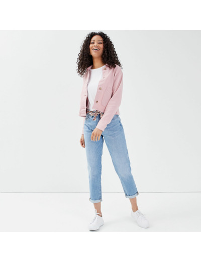 Jeans mom ceinture foulard