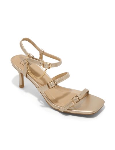 Sandale talon decrochee femme or