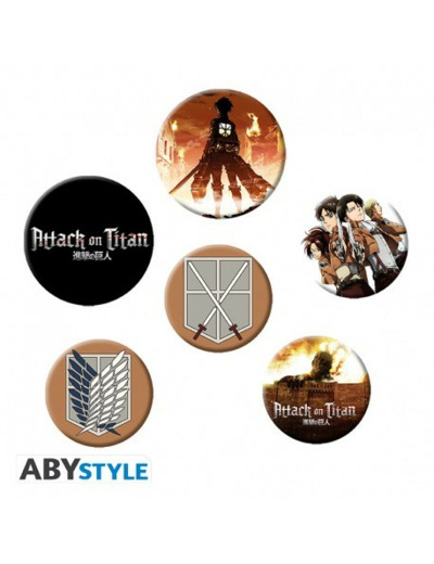 ATTACK ON TITAN - Pack de Badges - Personnages