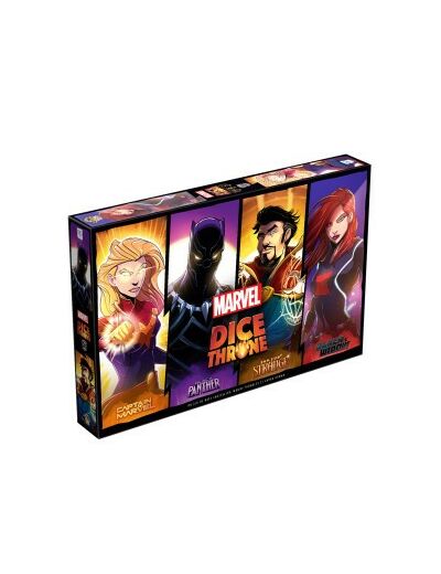 Dice Throne Marvel : Captain Marvel-Black Panther-Dr Strange-Black Widow