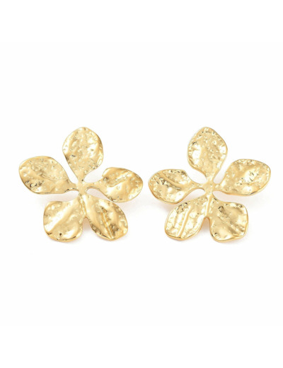 Boucles d'oreilles clous en acier inoxydable fleur