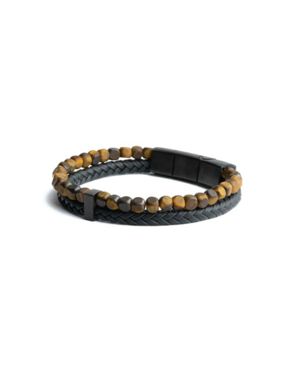 Bracelet Gemini Classics en acier et œil de tigre