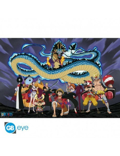 ONE PIECE - Poster "L'équipage contre Kaido" roulé filmé (91.5x61)