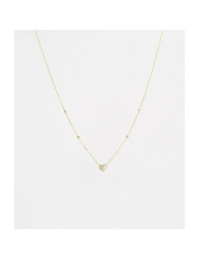 Collier Zag en acier doré et oxyde de zirconium