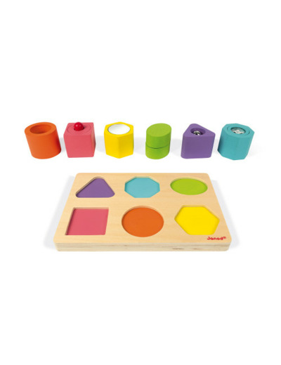 Puzzle 6 cubes sensoriels en bois - Janod - J05332