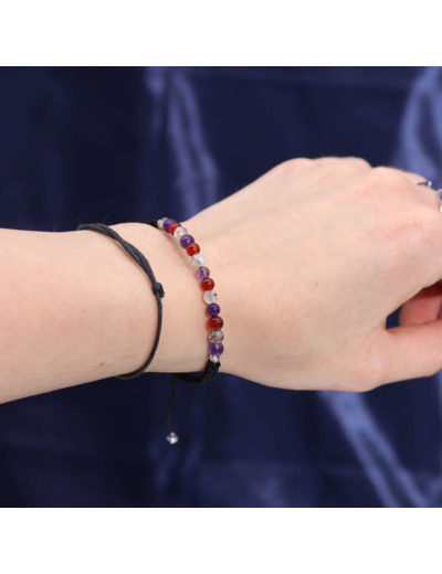 Bougie de Cristal du Zodiaque avec Bracelet de Pierres Précieuses - Vierge