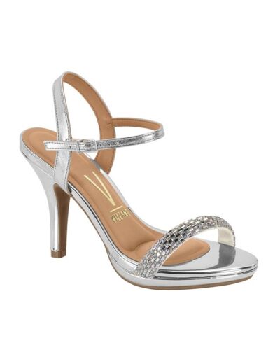 Sandale talon decrochee femme argent