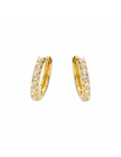 Boucles d'oreilles Mya Bay Delhi en métal doré et oxyde de zirconium