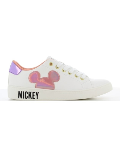 Basket femme blanc rose mickey