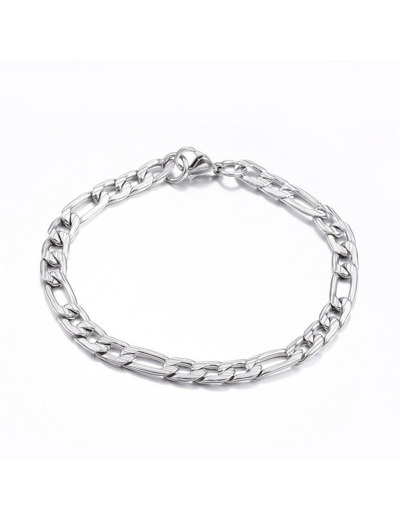 Bracelet maille figaro acier inoxydable