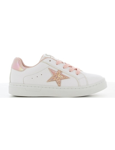 Basket junior fille blanc rose