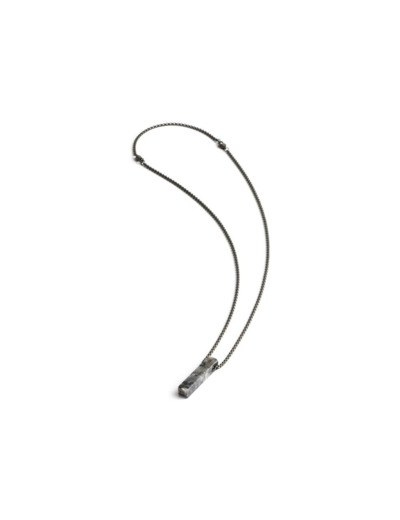 Collier Gemini Classics en acier et larvikite