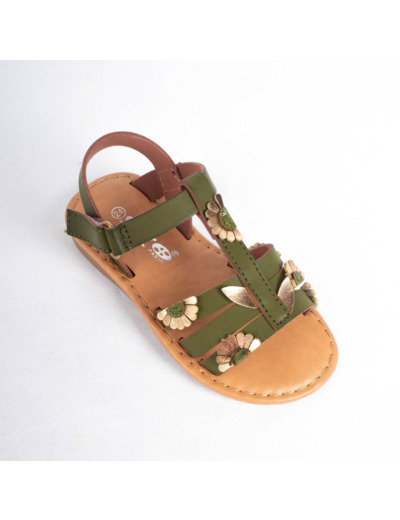 Sandale ouverte fille kaki
