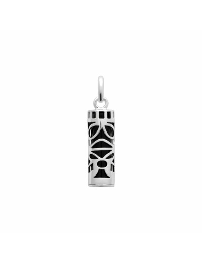 Pendentif en argent rhodié et onyx d'imitation