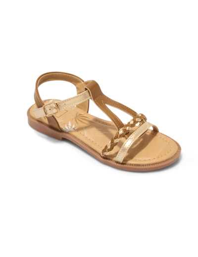 Sandale ouverte junior fille camel or